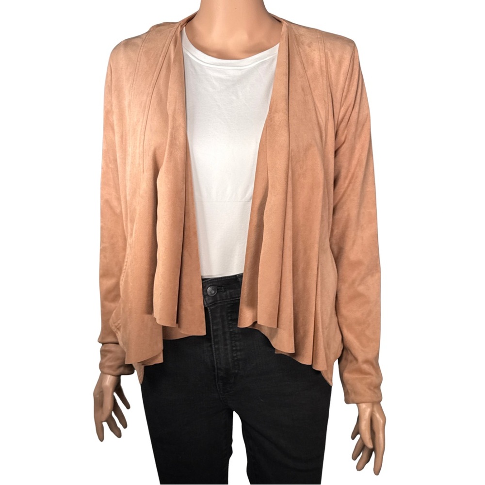 Hutch Blush Faux Suede Draped Waterfall Jacket – Size XS